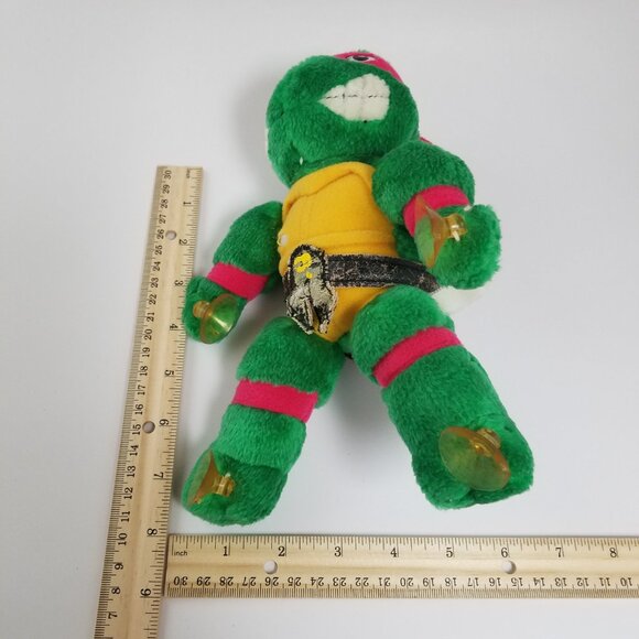 Vintage RAPHAEL Teenage Mutant Ninja Turtles window cling plush Playmates TMNT - Picture 15 of 15